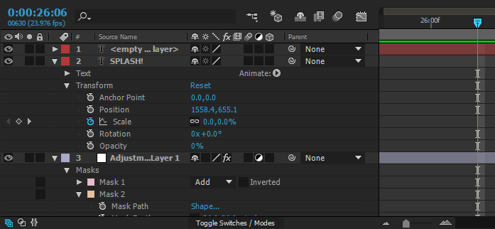 After Effects Composition Timeline